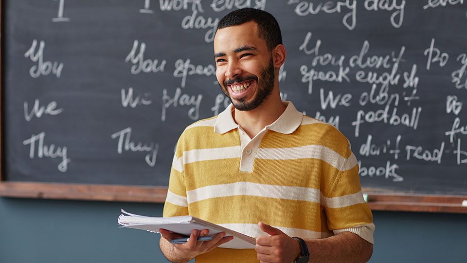 Primary school teacher in classroom